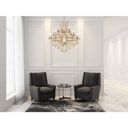 Elegant Lighting Maria Theresa 37 Light 44" Wide Crystal Chandelier with Golden Teak Royal Cut Crystals