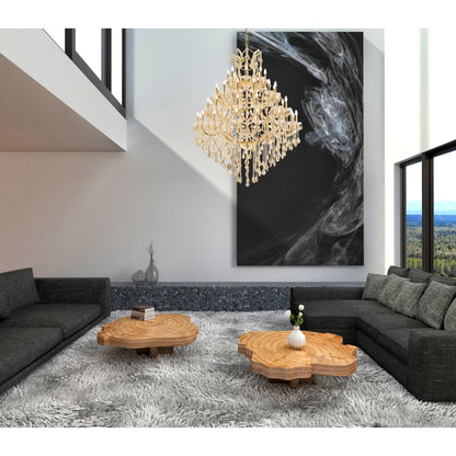 Elegant Lighting Maria Theresa 49 Light 46" Wide Crystal Chandelier with Golden Teak Royal Cut Crystals