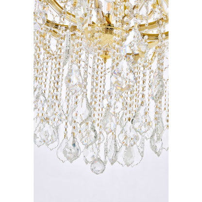 Elegant Lighting Maria Theresa 61 Light 54" Wide Crystal Chandelier with Golden Teak Royal Cut Crystals