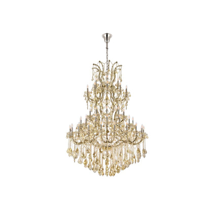 Elegant Lighting Maria Theresa 61 Light 54" Wide Crystal Chandelier with Golden Teak Royal Cut Crystals