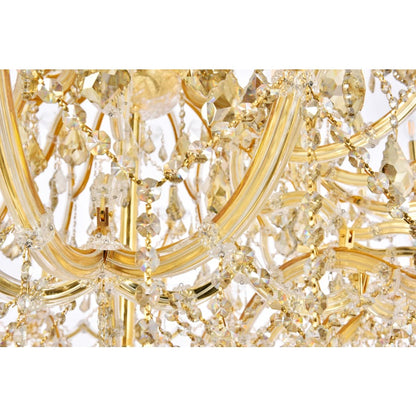 Elegant Lighting Maria Theresa 87 Light 72" Wide Crystal Chandelier with Golden Teak Royal Cut Crystals