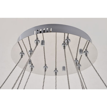 Elegant Lighting Monroe 2 Light 42" Wide LED Crystal Ring Chandelier with Clear Royal Cut Crystals