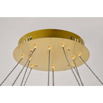 Elegant Lighting Monroe 2 Light 42" Wide LED Crystal Ring Chandelier with Clear Royal Cut Crystals