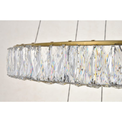 Elegant Lighting Monroe 4 Light 42" Wide LED Crystal Ring Chandelier with Clear Royal Cut Crystals