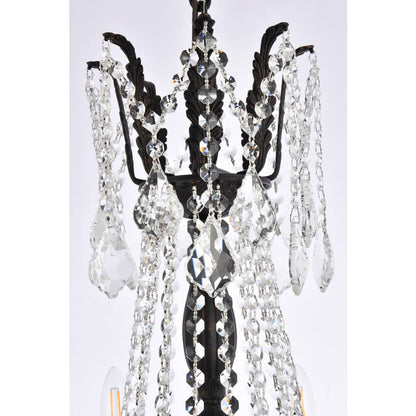 Elegant Lighting Rosalia 8 Light 24" Wide Crystal Chandelier with Golden Teak Royal Cut Crystals