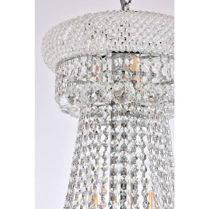 Elegant Lighting Primo 32 Light 30" Wide Crystal Empire Chandelier with Clear Royal Cut Crystals