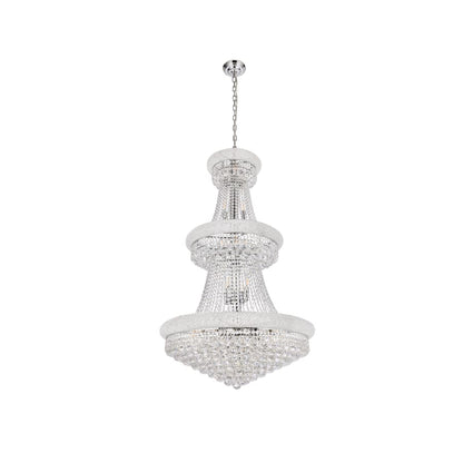 Elegant Lighting Primo 32 Light 30" Wide Crystal Empire Chandelier with Clear Royal Cut Crystals