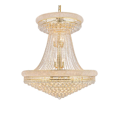 Elegant Lighting Primo 28 Light 36" Wide Crystal Empire Chandelier with Clear Royal Cut Crystals