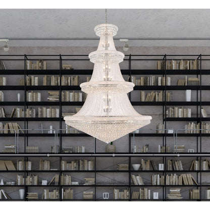 Elegant Lighting Primo 66 Light 72" Wide Crystal Empire Chandelier with Clear Royal Cut Crystals