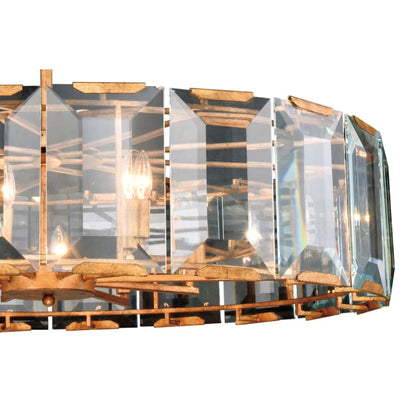 Elegant Lighting Monaco 10 Light 43" Wide Glass Chandelier with Emerald Cut Glass Panels