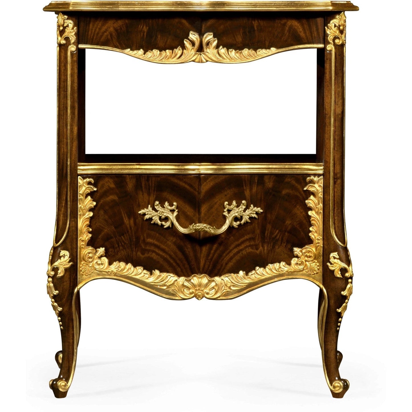 Jonathan Charles Mahogany & Gilded Nightstand (495504-BMA-GIL)