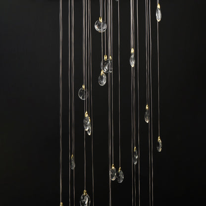 ET2 Pebble 36" Black/Polished Gold 30-Light LED Pendant