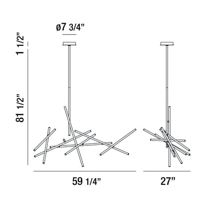 Eurofase Lighting Crossroads 18 Light 59" Wide LED Chandelier