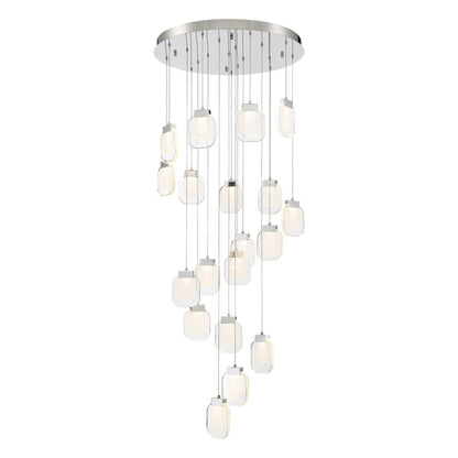 Eurofase Lighting Paget 29" Wide 3000K LED Round 19-Light Pendant with Piastra Glass Shades