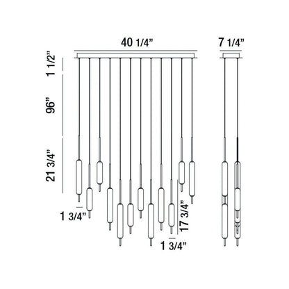 Eurofase Lighting Cumberland 12 Light 40" Wide LED Linear Pendant