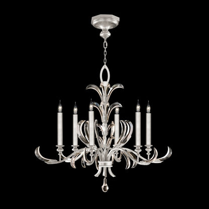 Fine Art Handcrafted Lighting Beveled Arcs 6 Light 37" Wide Crystal Chandelier