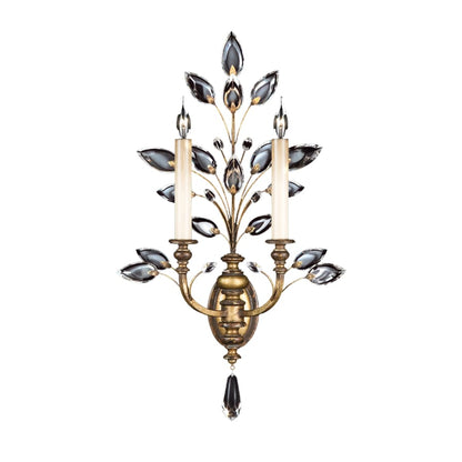 Fine Art Handcrafted Lighting Crystal Laurel 2 Light 28" Tall Wall Sconce