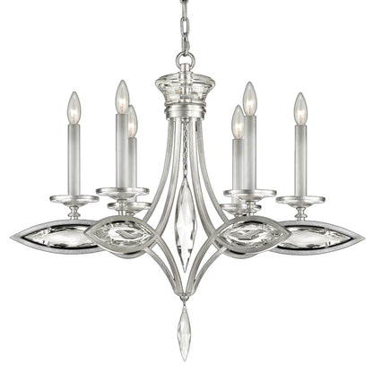 Fine Art Handcrafted Lighting 6 Light 1 Tier Chandelier with Hand-Cut Faceted Crystals from the Marquise Collection