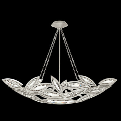 Fine Art Handcrafted Lighting Marquise 7 Light Foyer Pendant with Faceted Crystal Shade