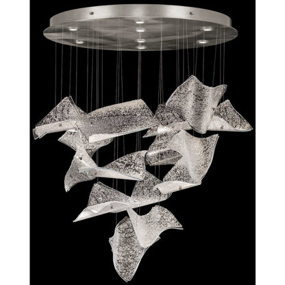 Fine Art Handcrafted Lighting Elevate 8 Light 38" Wide LED Abstract Multi Light Pendant