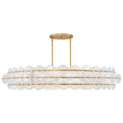 Fredrick Ramond Rene 10 Light 60" Wide Ring Chandelier with Pressed Glass Disks