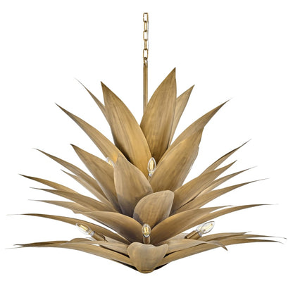 Fredrick Ramond Agave 12 Light 45" Wide Abstract Chandelier with Hand Sculpted Steel Leaves
