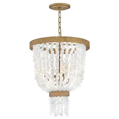 Fredrick Ramond Dune 4 Light 18" Wide Beaded Waterfall Chandelier