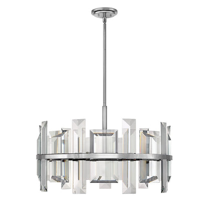 Fredrick Ramond Odette 9 Light 30" Wide Drum Chandelierwith Emerald Cut Crystal Panels
