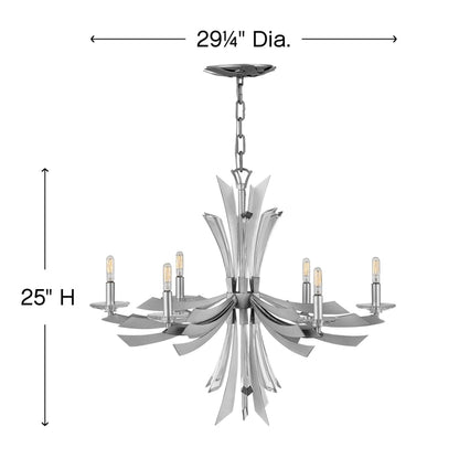 Fredrick Ramond Vida 6 Light 29" Wide Abstract Chandelier