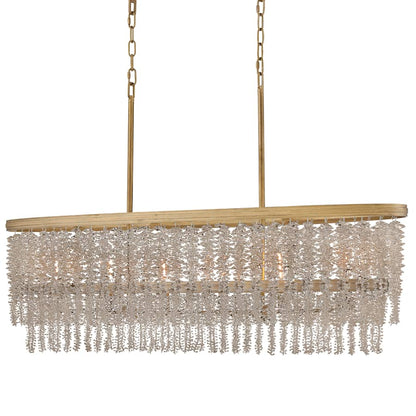 Fredrick Ramond Rubina 6 Light 48" Wide Crystal Linear Chandelier