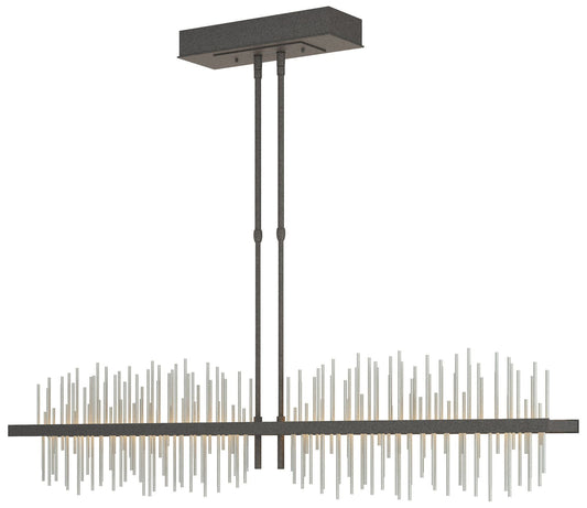 Gossamer 51.9" Natural Iron & Vintage Platinum Long LED Pendant