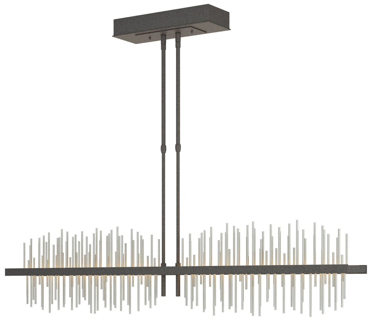 Gossamer 51.9" Natural Iron & Vintage Platinum Short LED Pendant