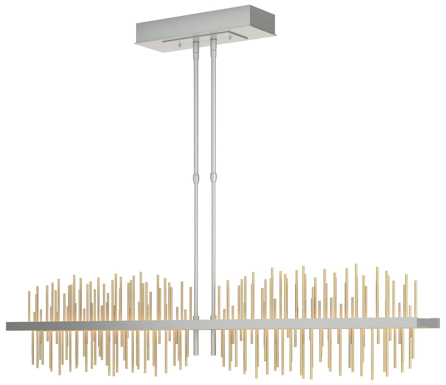 Gossamer 51.9"W Large Vintage Platinum And Modern Brass LED Pendant