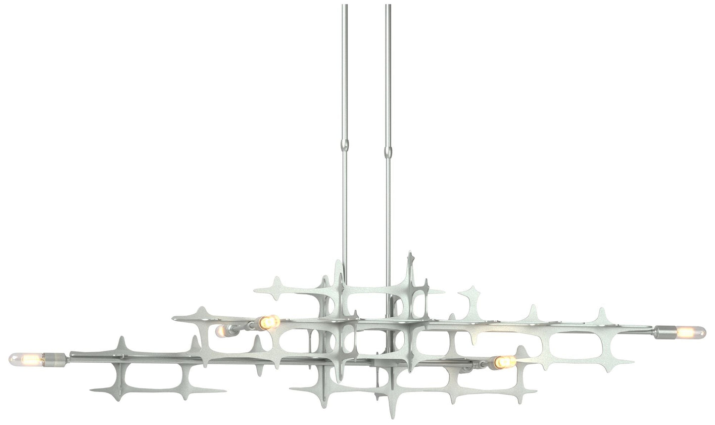 Grid 53.6" Wide Vintage Platinum Short Height Pendant