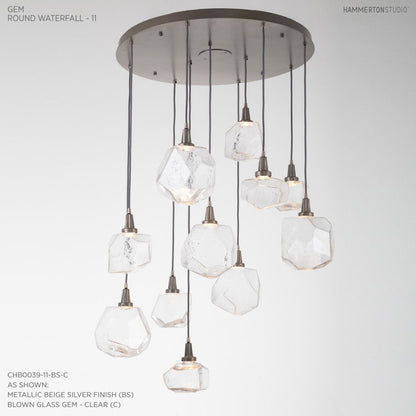 Hammerton Studio Gem 35" Wide 11 Light Hand Blown Glass LED Pendant