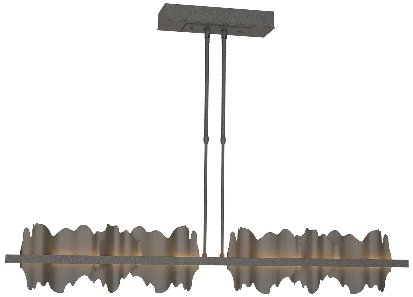 Hildene 51.9" Natural Iron & Dark Smoke Short LED Pendant