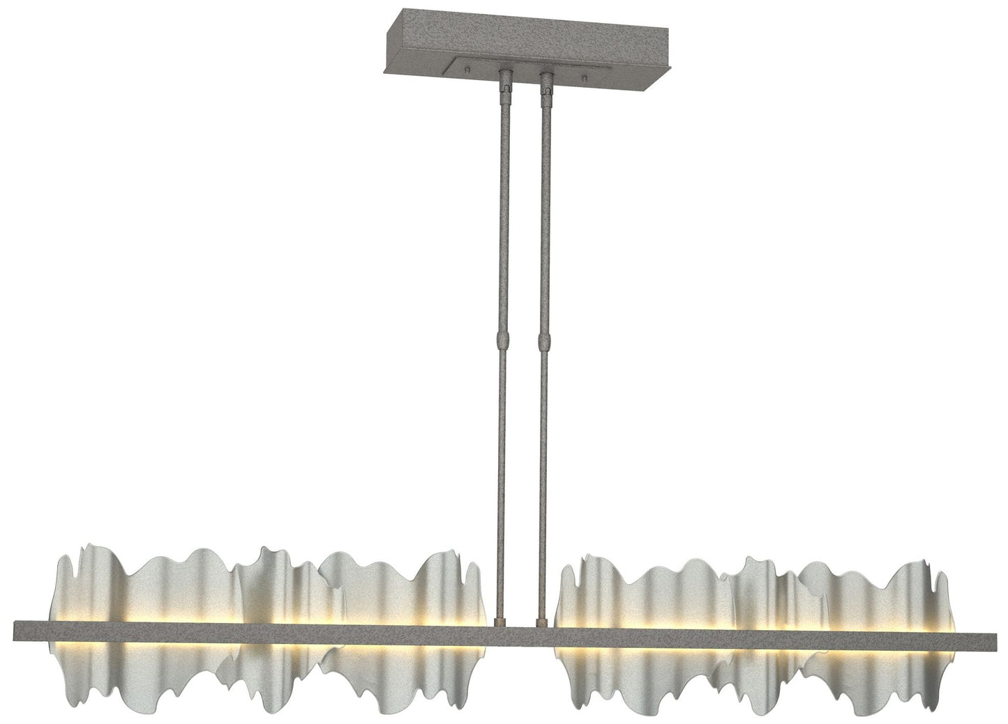 Hildene 51.9" Natural Iron & Vintage Platinum Long LED Pendant