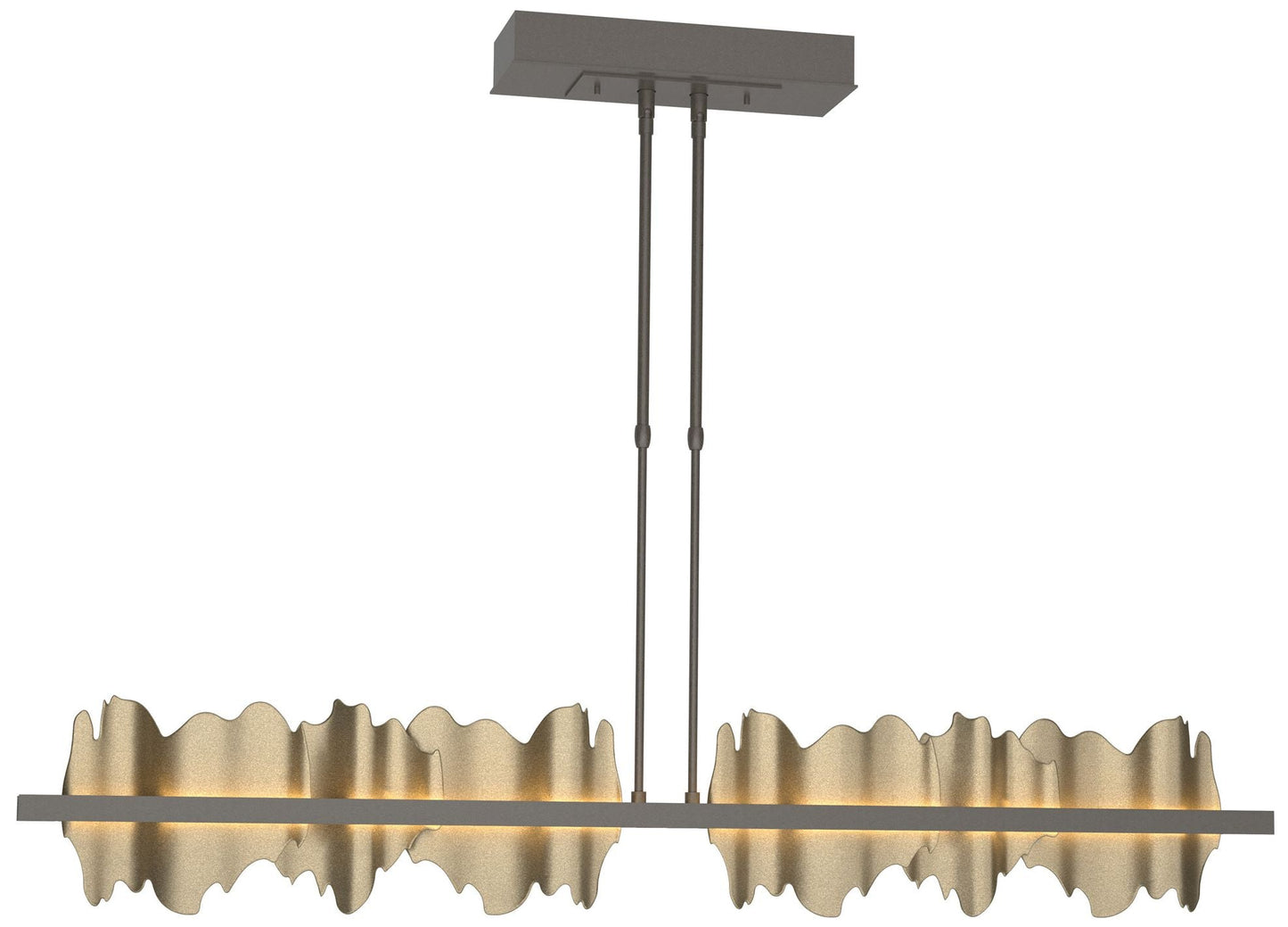 Hildene 51.9" Wide Large Dark Smoke And Soft Gold LED Pendant
