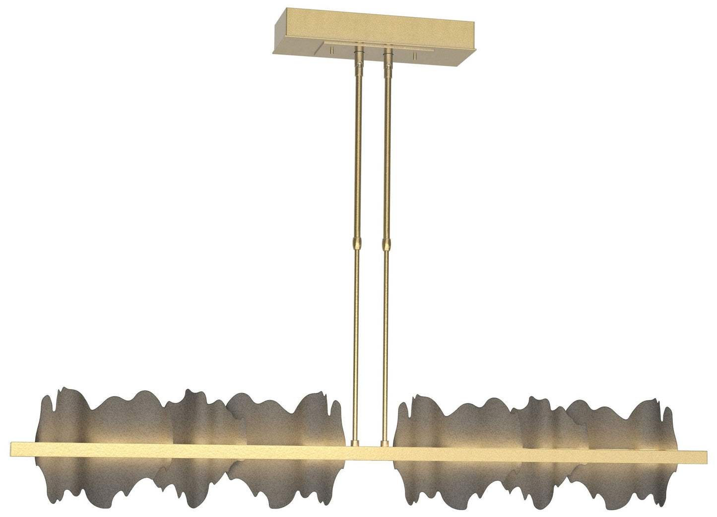 Hildene 51.9" Wide Large Modern Brass And Natural Iron LED Pendant