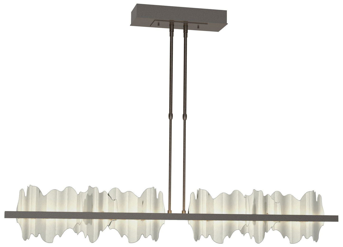 Hildene 51.9" Wide Large Oil Rubbed Bronze And Sterling LED Pendant