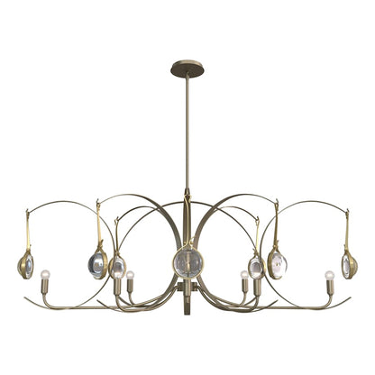 Hubbardton Forge Optic 8 Light 51" Wide Abstract Linear Pendant