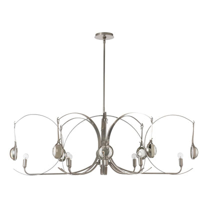 Hubbardton Forge Optic 8 Light 51" Wide Abstract Linear Pendant