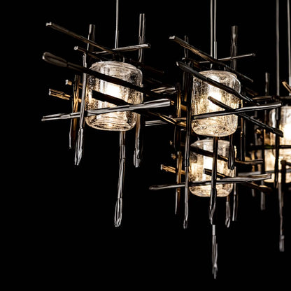 Hubbardton Forge Tura 7 Light 54" Wide Abstract Linear Pendant
