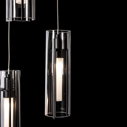 Hubbardton Forge Exos Glass 5 Light 14" Wide Suspension Multi Light Pendant