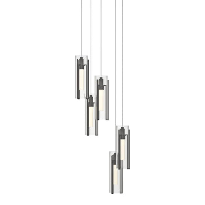 Hubbardton Forge Exos Glass 5 Light 14" Wide Suspension Multi Light Pendant
