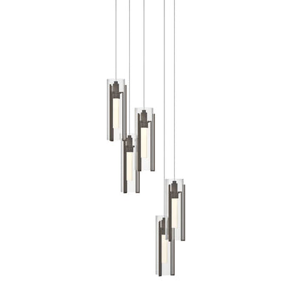 Hubbardton Forge Exos Glass 5 Light 14" Wide Suspension Multi Light Pendant
