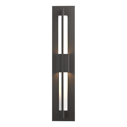 Hubbardton Forge Double Axis 2 Light 24" Tall LED Outdoor Wall Sconce with Customizable Glass Shade