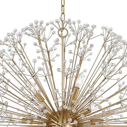 Hudson Valley Dunkirk 40" Wide 16-Light Brass Crystal Globe Chandelier