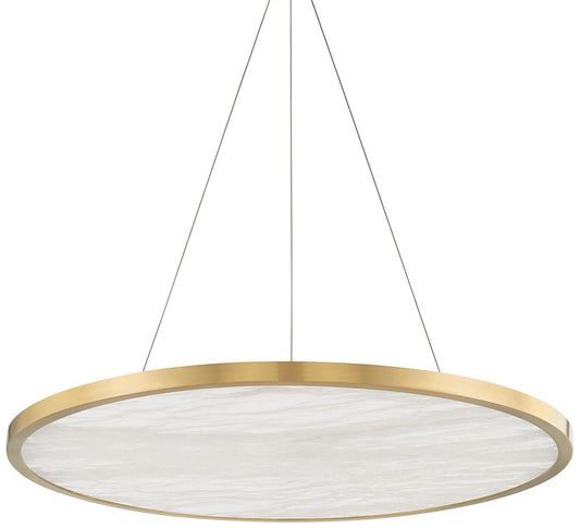 Hudson Valley Eastport 36" Wide Aged Brass LED Pendant Light