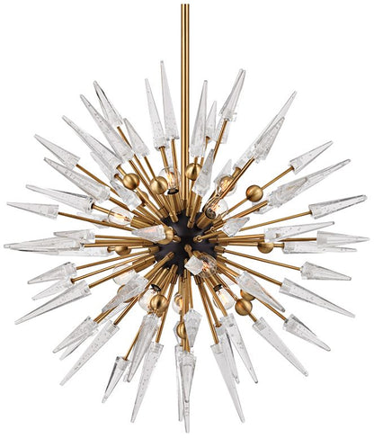 Hudson Valley Sparta 32" Wide 12-Light Aged Brass Chandelier